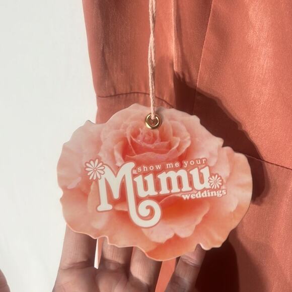 NWT Show Me Your Mumu Rustic Mauve Sheen Jenn Maxi Dress Small Deep V Neck Satin - Picture 8 of 13